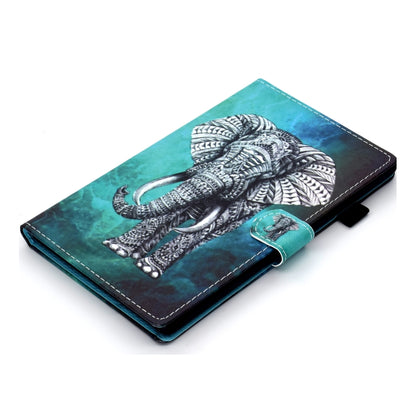 For Samsung Galaxy Tab A11 / A9 Coloured Drawing Stitching Flip PU Tablet Case with Sleep / Wake-up Function(Elephant) by buy2fix