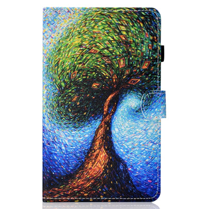 For Samsung Galaxy Tab A11 / A9 Coloured Drawing Stitching Flip PU Tablet Case with Sleep / Wake-up Function(Abstract Tree) by buy2fix