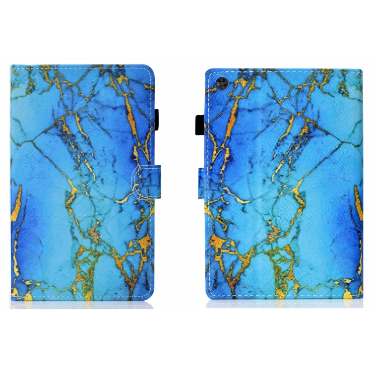 For Samsung Galaxy Tab A11 / A9 Coloured Drawing Stitching Flip PU Tablet Case with Sleep / Wake-up Function(Gilded Marble) by buy2fix