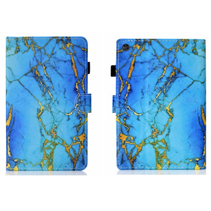 For Samsung Galaxy Tab A11 / A9 Coloured Drawing Stitching Flip PU Tablet Case with Sleep / Wake-up Function(Gilded Marble) by buy2fix