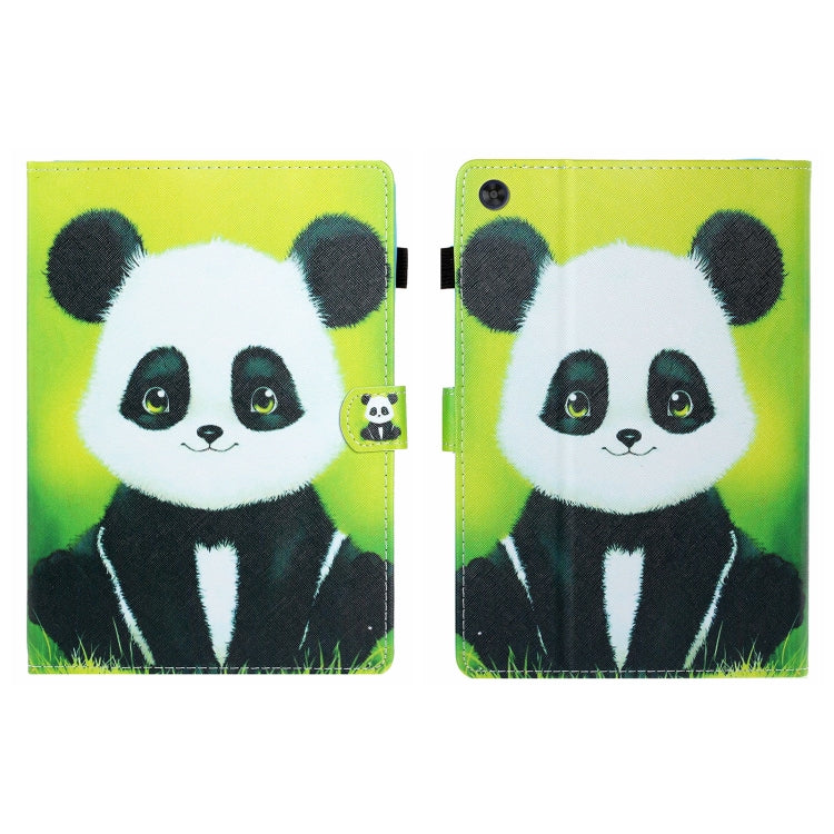 For Samsung Galaxy Tab A11+ / A9+ Coloured Drawing Stitching Flip PU Tablet Case with Sleep / Wake-up Function(Panda) by buy2fix