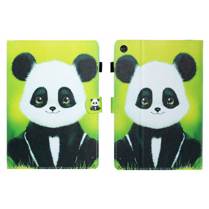 For Samsung Galaxy Tab A11+ / A9+ Coloured Drawing Stitching Flip PU Tablet Case with Sleep / Wake-up Function(Panda) by buy2fix