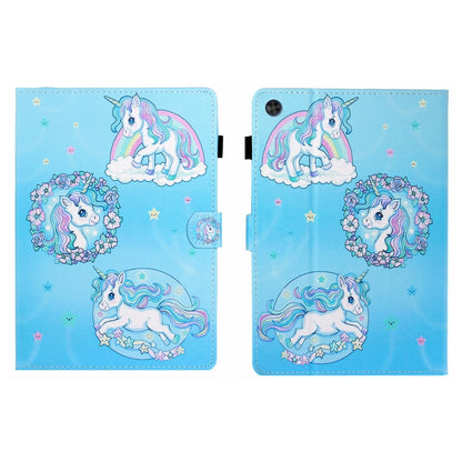 For Samsung Galaxy Tab A11+ / A9+ Coloured Drawing Stitching Flip PU Tablet Case with Sleep / Wake-up Function(Unicorn) by buy2fix