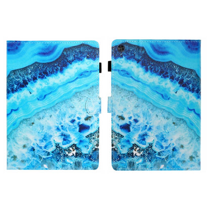 For Samsung Galaxy Tab A11+ / A9+ Coloured Drawing Stitching Flip PU Tablet Case with Sleep / Wake-up Function(Blue Marble) by buy2fix