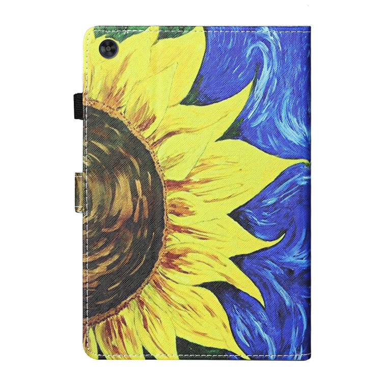 For Samsung Galaxy Tab A11+ / A9+ Coloured Drawing Stitching Smart Leather Tablet Case with Sleep / Wake-up Function(Sunflower) by buy2fix