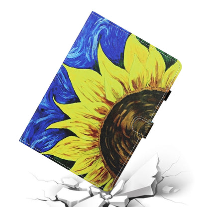 For Samsung Galaxy Tab A11+ / A9+ Coloured Drawing Stitching Smart Leather Tablet Case with Sleep / Wake-up Function(Sunflower) by buy2fix