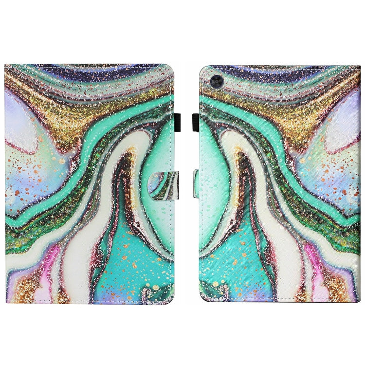 For Samsung Galaxy Tab A11+ / A9+ Coloured Drawing Stitching Smart Leather Tablet Case with Sleep / Wake-up Function(Colored Sand) by buy2fix