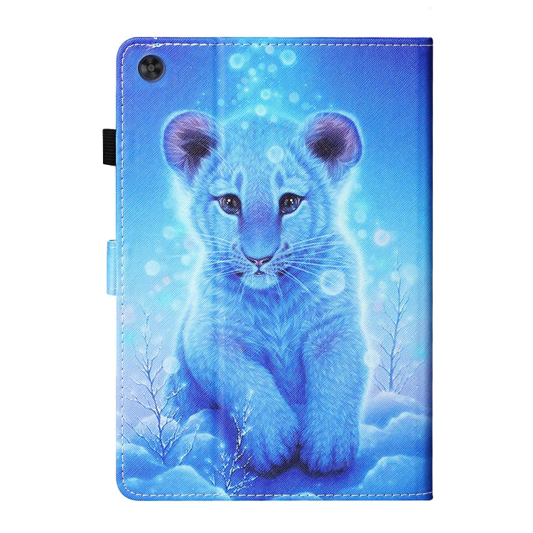 For Samsung Galaxy Tab A11 / A9 Coloured Drawing Stitching Smart Leather Tablet Case with Sleep / Wake-up Function(Little Tiger) by buy2fix