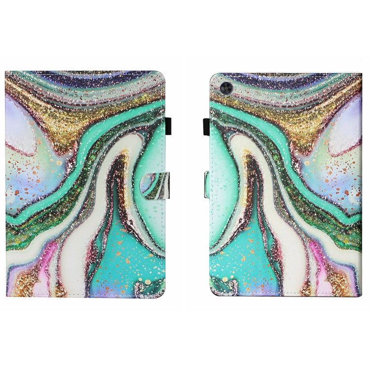 For Samsung Galaxy Tab A11 / A9 Coloured Drawing Stitching Smart Leather Tablet Case with Sleep / Wake-up Function(Colored Sand) by buy2fix