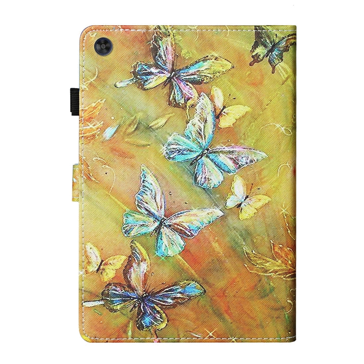 For Samsung Galaxy Tab A11 / A9 Coloured Drawing Stitching Smart Leather Tablet Case with Sleep / Wake-up Function(Butterfly) by buy2fix