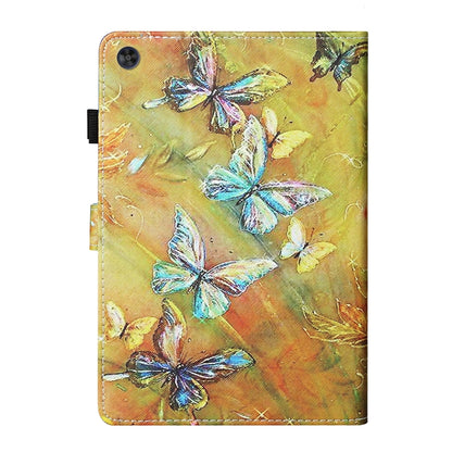 For Samsung Galaxy Tab A11 / A9 Coloured Drawing Stitching Smart Leather Tablet Case with Sleep / Wake-up Function(Butterfly) by buy2fix