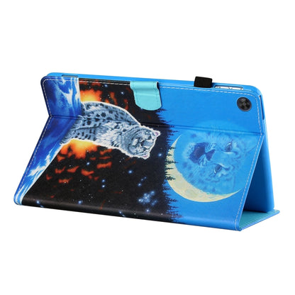 For Samsung Galaxy Tab A11+ / A9+ Coloured Drawing Stitching Flip PU Tablet Case with Sleep / Wake-up Function(Double Shadow Tiger) by buy2fix