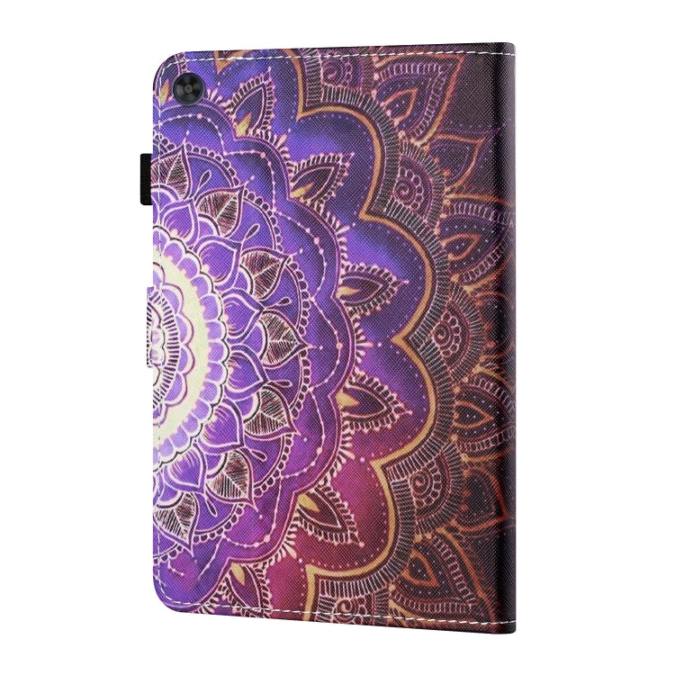 For Samsung Galaxy Tab A11+ / A9+ Coloured Drawing Stitching Flip PU Tablet Case with Sleep / Wake-up Function(Datura Flowers) by buy2fix