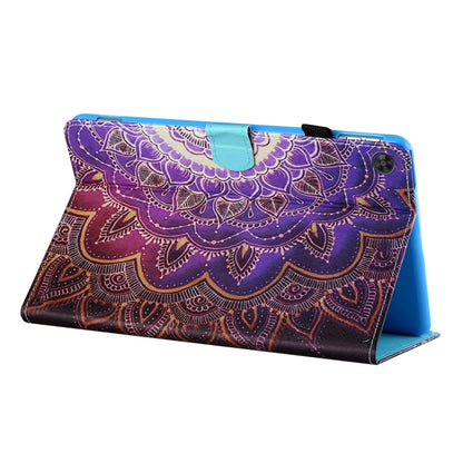 For Samsung Galaxy Tab A11+ / A9+ Coloured Drawing Stitching Flip PU Tablet Case with Sleep / Wake-up Function(Datura Flowers) by buy2fix