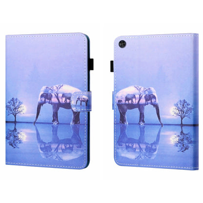 For Samsung Galaxy Tab A11+ / A9+ Coloured Drawing Stitching Flip PU Tablet Case with Sleep / Wake-up Function(Tree and Elephant) by buy2fix