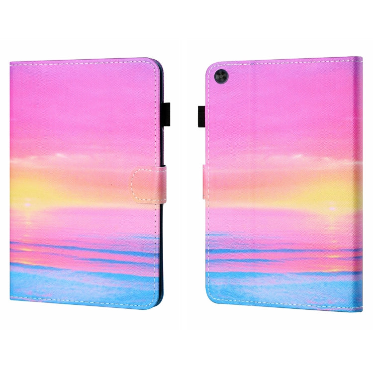 For Samsung Galaxy Tab A11+ / A9+ Coloured Drawing Stitching Flip PU Tablet Case with Sleep / Wake-up Function(Sunrise) by buy2fix