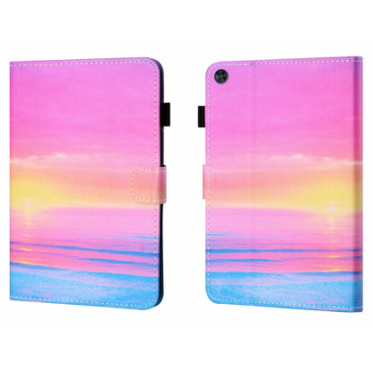 For Samsung Galaxy Tab A11+ / A9+ Coloured Drawing Stitching Flip PU Tablet Case with Sleep / Wake-up Function(Sunrise) by buy2fix