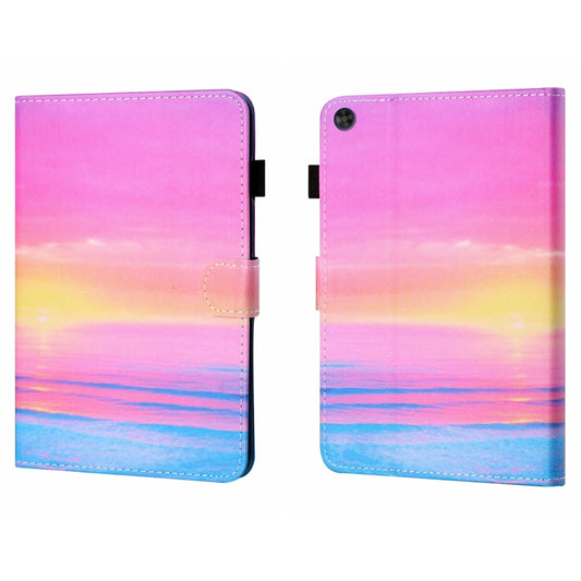 For Samsung Galaxy Tab A11+ / A9+ Coloured Drawing Stitching Flip PU Tablet Case with Sleep / Wake-up Function(Sunrise) by buy2fix