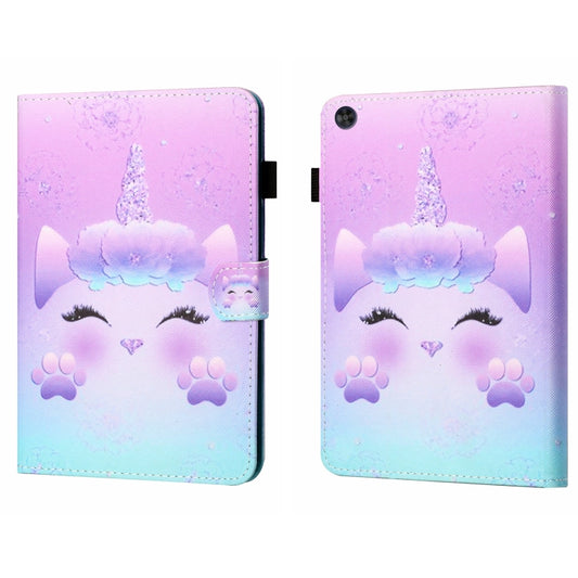 For Samsung Galaxy Tab A11+ / A9+ Coloured Drawing Stitching Flip PU Tablet Case with Sleep / Wake-up Function(Unicorn) by buy2fix