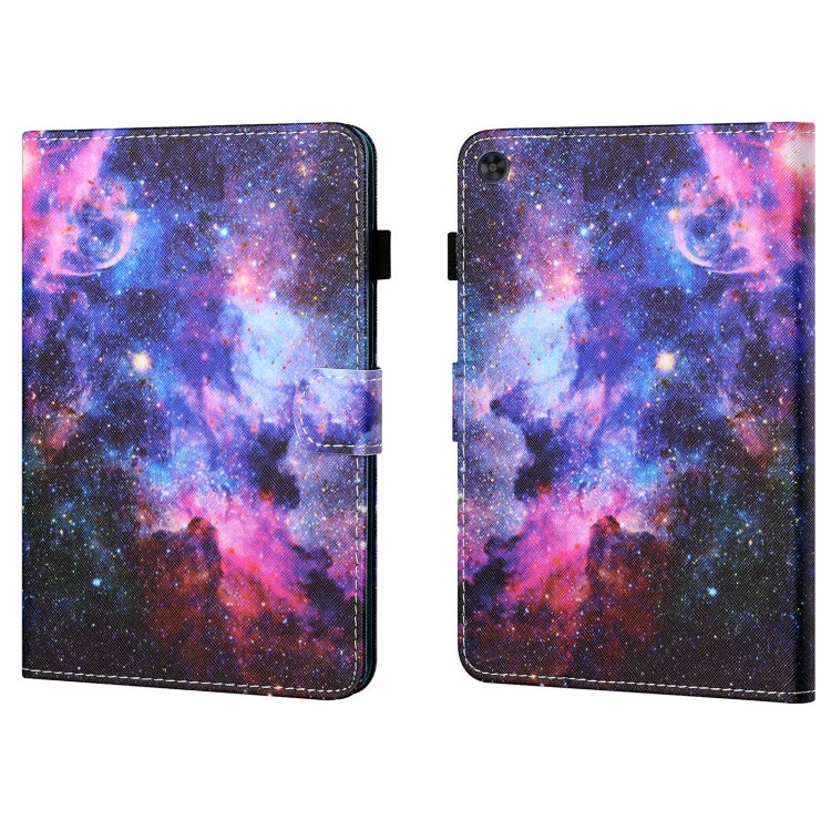 For Samsung Galaxy Tab A11+ / A9+ Coloured Drawing Stitching Flip PU Tablet Case with Sleep / Wake-up Function(Starry Sky) by buy2fix
