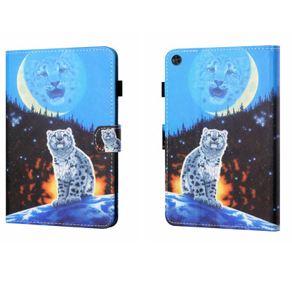 For Samsung Galaxy Tab A11 / A9 Coloured Drawing Stitching Flip PU Tablet Case with Sleep / Wake-up Function(Double Shadow Tiger) by buy2fix