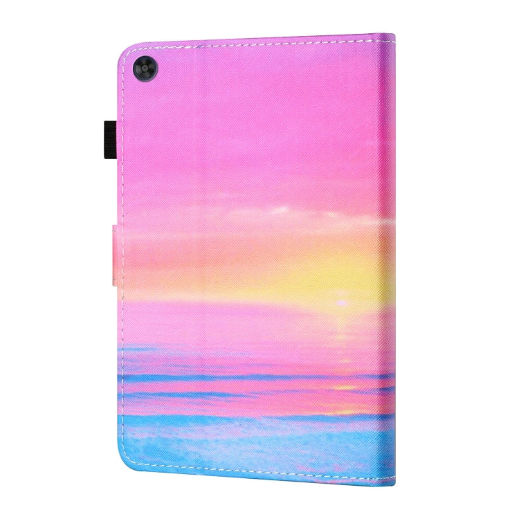 For Samsung Galaxy Tab A11 / A9 Coloured Drawing Stitching Flip PU Tablet Case with Sleep / Wake-up Function(Sunrise) by buy2fix