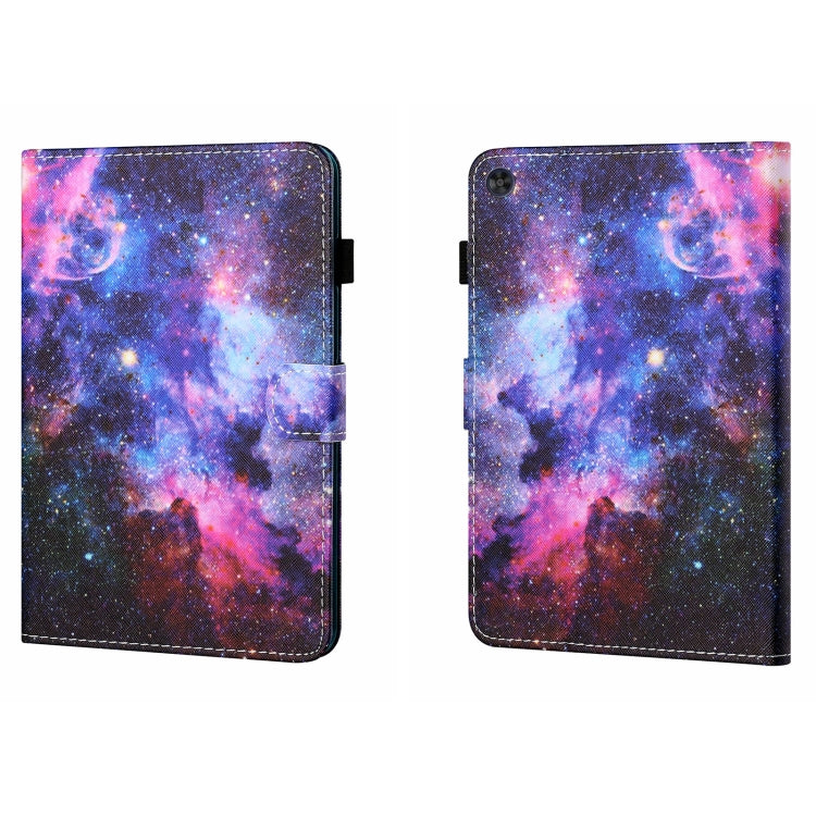 For Samsung Galaxy Tab A11 / A9 Coloured Drawing Stitching Flip PU Tablet Case with Sleep / Wake-up Function(Starry Sky) by buy2fix