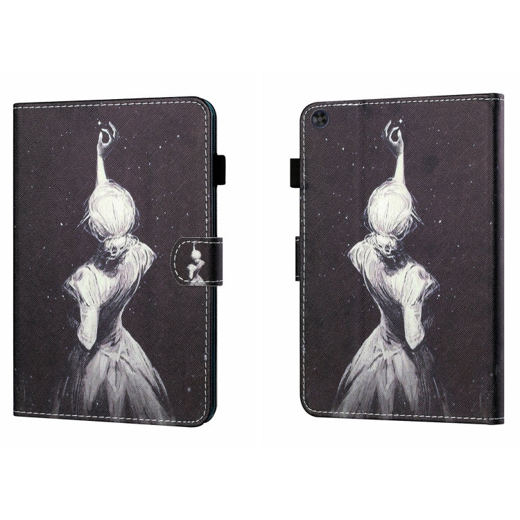 For Samsung Galaxy Tab A11 / A9 Coloured Drawing Stitching Flip PU Tablet Case with Sleep / Wake-up Function(Star Girl) by buy2fix