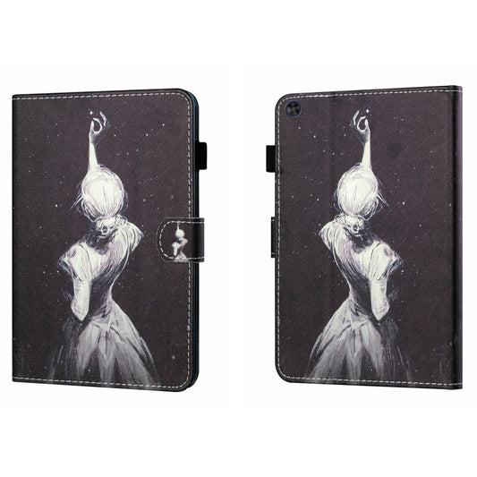 For Samsung Galaxy Tab A11 / A9 Coloured Drawing Stitching Flip PU Tablet Case with Sleep / Wake-up Function(Star Girl) by buy2fix