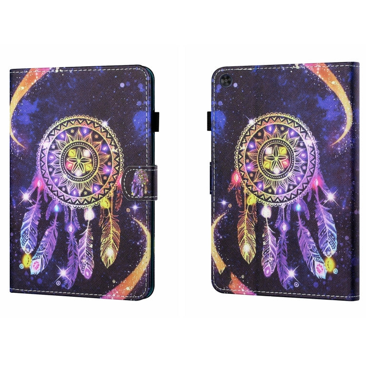 For Samsung Galaxy Tab A11 / A9 Coloured Drawing Stitching Flip PU Tablet Case with Sleep / Wake-up Function(Starry Sky Wind Chimes) by buy2fix