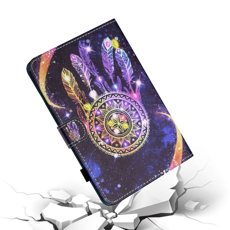 For Samsung Galaxy Tab A11 / A9 Coloured Drawing Stitching Flip PU Tablet Case with Sleep / Wake-up Function(Starry Sky Wind Chimes) by buy2fix