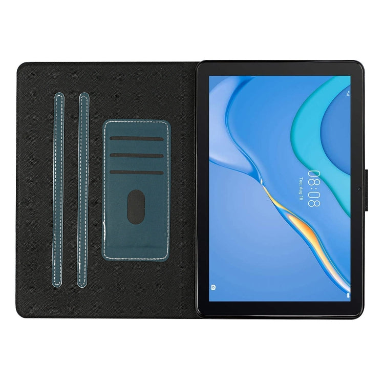 For Samsung Galaxy Tab A11+ / A9+ Pure Color PU Tablet Case with Sleep / Wake-up Function(Dark Green) by buy2fix