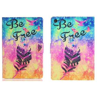 For Samsung Galaxy Tab A11+ / A9+ Voltage Coloured Drawing Smart PU Tablet Case with Sleep / Wake-up Function(Feather) by buy2fix