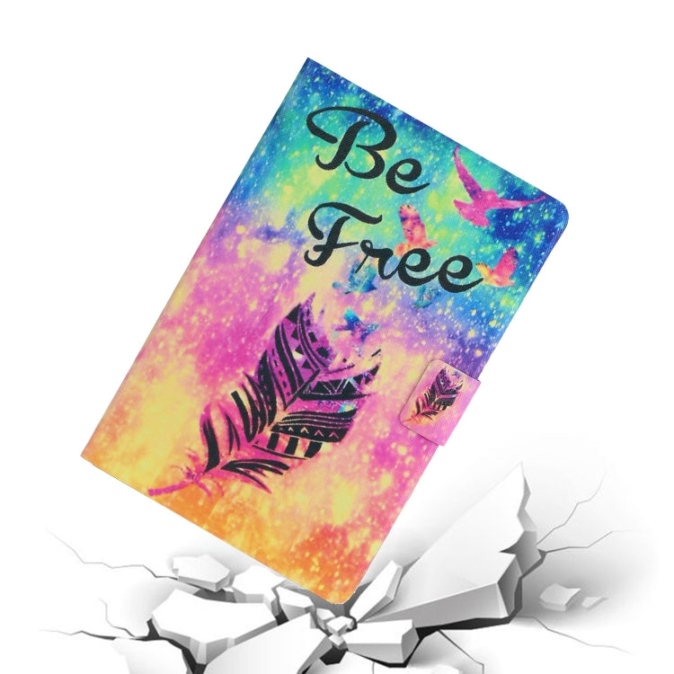 For Samsung Galaxy Tab A11+ / A9+ Voltage Coloured Drawing Smart PU Tablet Case with Sleep / Wake-up Function(Feather) by buy2fix