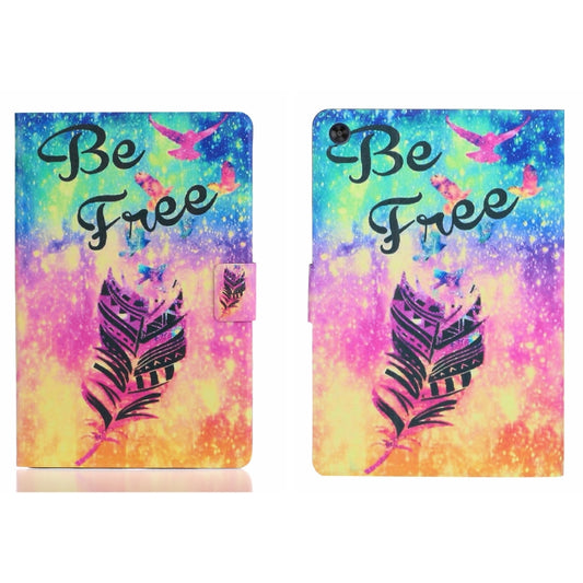 For Samsung Galaxy Tab A11 / A9 Voltage Coloured Drawing Smart PU Tablet Case with Sleep / Wake-up Function(Feather) by buy2fix