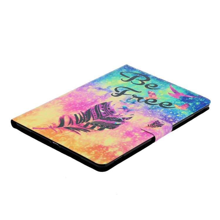 For Samsung Galaxy Tab A11 / A9 Voltage Coloured Drawing Smart PU Tablet Case with Sleep / Wake-up Function(Feather) by buy2fix
