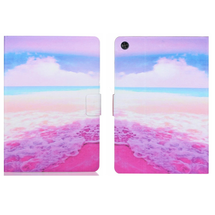 For Samsung Galaxy Tab A11+ / A9+ Voltage Coloured Drawing Smart PU Tablet Case with Sleep / Wake-up Function(Pink Beach) by buy2fix