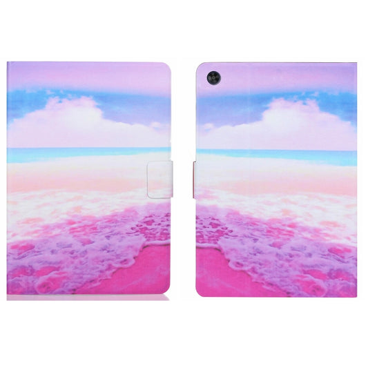 For Samsung Galaxy Tab A11+ / A9+ Voltage Coloured Drawing Smart PU Tablet Case with Sleep / Wake-up Function(Pink Beach) by buy2fix