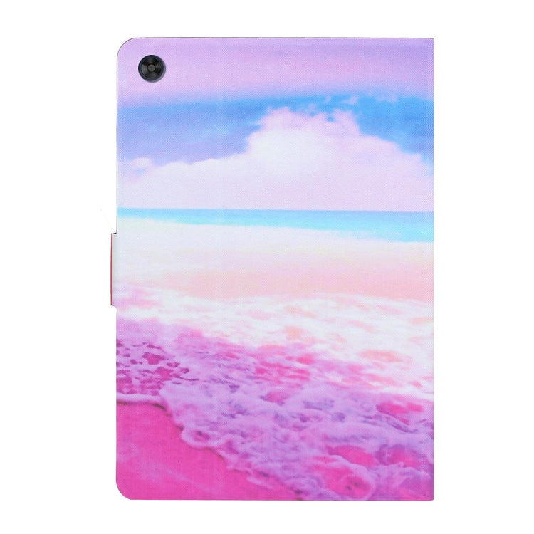 For Samsung Galaxy Tab A11+ / A9+ Voltage Coloured Drawing Smart PU Tablet Case with Sleep / Wake-up Function(Pink Beach) by buy2fix