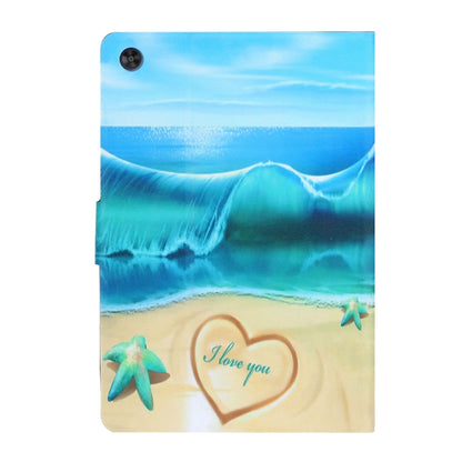 For Samsung Galaxy Tab A11+ / A9+ Voltage Coloured Drawing Smart PU Tablet Case with Sleep / Wake-up Function(Blue Beach) by buy2fix
