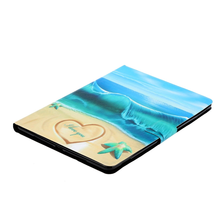For Samsung Galaxy Tab A11+ / A9+ Voltage Coloured Drawing Smart PU Tablet Case with Sleep / Wake-up Function(Blue Beach) by buy2fix