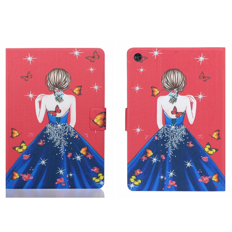 For Samsung Galaxy Tab A11 / A9 Voltage Coloured Drawing Smart PU Tablet Case with Sleep / Wake-up Function(Girl Back) by buy2fix
