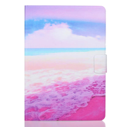 For Samsung Galaxy Tab A11 / A9 Voltage Coloured Drawing Smart PU Tablet Case with Sleep / Wake-up Function(Pink Beach) by buy2fix