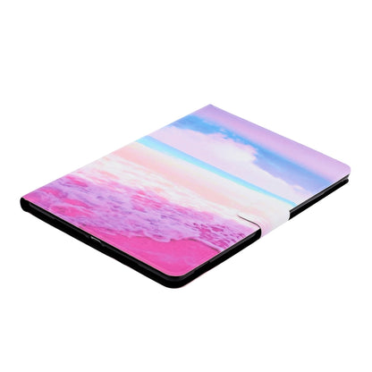 For Samsung Galaxy Tab A11 / A9 Voltage Coloured Drawing Smart PU Tablet Case with Sleep / Wake-up Function(Pink Beach) by buy2fix