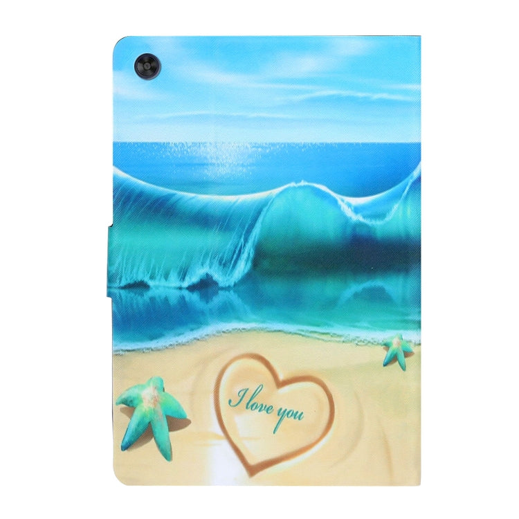 For Samsung Galaxy Tab A11 / A9 Voltage Coloured Drawing Smart PU Tablet Case with Sleep / Wake-up Function(Blue Beach) by buy2fix