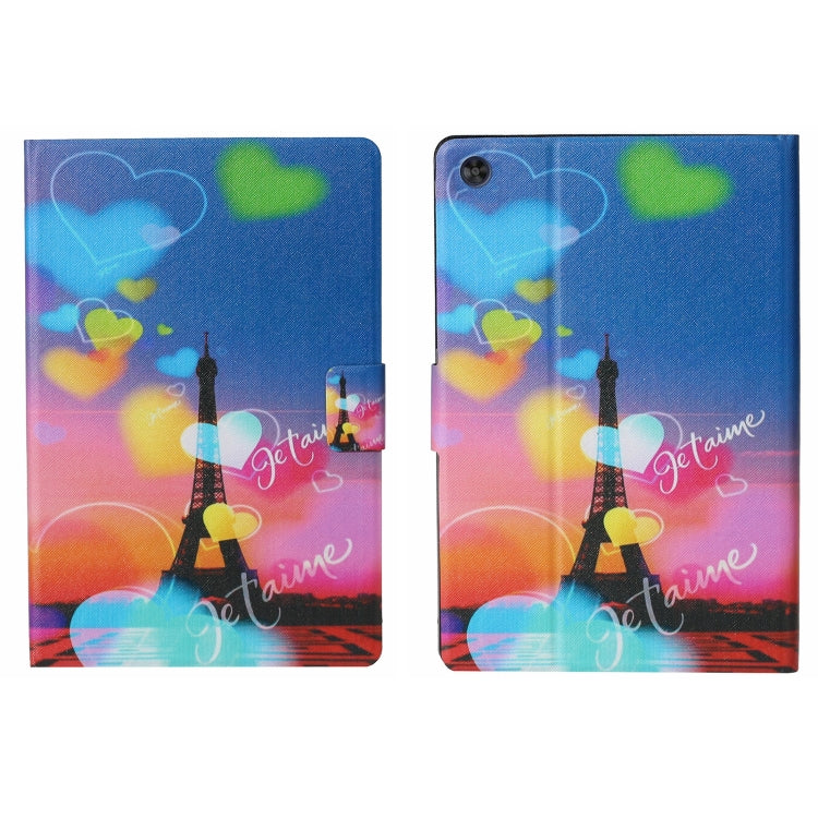 For Samsung Galaxy Tab A11+ / A9+ Voltage Coloured Drawing Smart PU Tablet Case with Sleep / Wake-up Function(Romantic Tower) by buy2fix