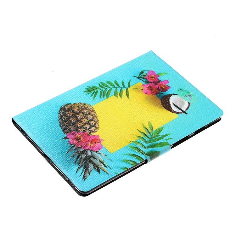 For Samsung Galaxy Tab A11+ / A9+ Voltage Coloured Drawing Smart PU Tablet Case with Sleep / Wake-up Function(Pineapple) by buy2fix