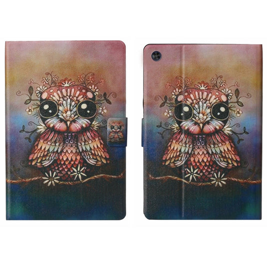 For Samsung Galaxy Tab A11+ / A9+ Voltage Coloured Drawing Smart PU Tablet Case with Sleep / Wake-up Function(Owl) by buy2fix