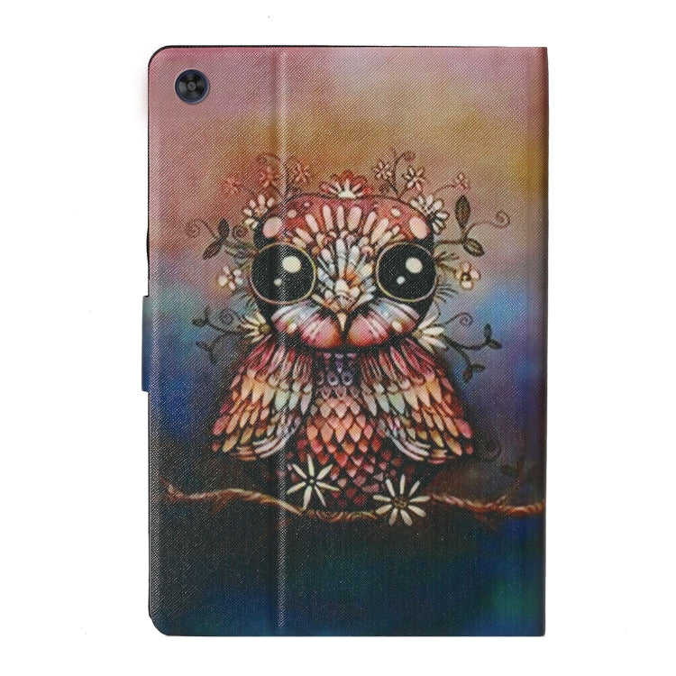For Samsung Galaxy Tab A11+ / A9+ Voltage Coloured Drawing Smart PU Tablet Case with Sleep / Wake-up Function(Owl) by buy2fix