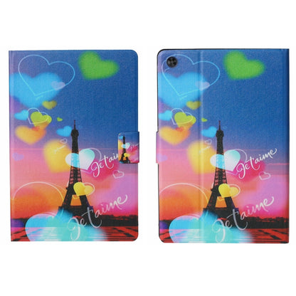 For Samsung Galaxy Tab A11 / A9 Voltage Coloured Drawing Smart PU Tablet Case with Sleep / Wake-up Function(Romantic Tower) by buy2fix